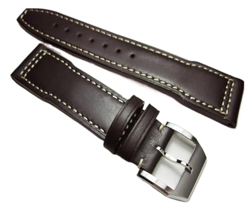 Bracelet de montre en cuir de veau marron foncé 20mm 21mm 22mm pour montre IWC Pilot