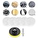 COMNICO Wool Polishing Buffing Pad Set, 7 Pcs 3 Inch Car Polisher Buffer Drill Attachment with M10 Drill Adapter for Car Polishing Waxing Compound Cutting