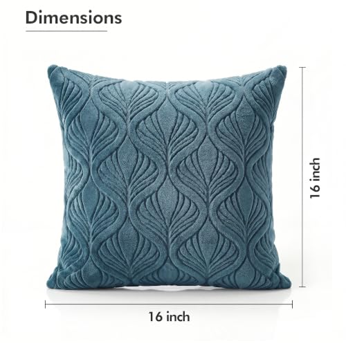 Image of Yellow Weaves Jacquard Cushion Covers | Sofa Cushion Covers | Throw Pillow Cover for Sofa, Couch, Living Room| Removable & Washable | 16x16 Inches, 1 Piece (Teal Blue)