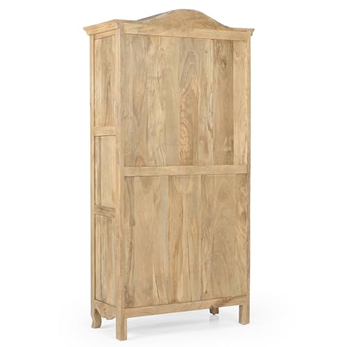 Image of The Attic Catania Kitchen Cabinet, Multipurpose Cabinet for Bedroom Living Room Study bar, Solid Wood Bookshelf /Kitchen Cabinet, Solid Mango Wood, Natural Matte Finish Cane