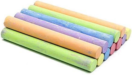 White Chalk (12 ct box) and Colored Chalk (12 ct box) Bundle Non-Toxic + Premium Chalkboard Eraser