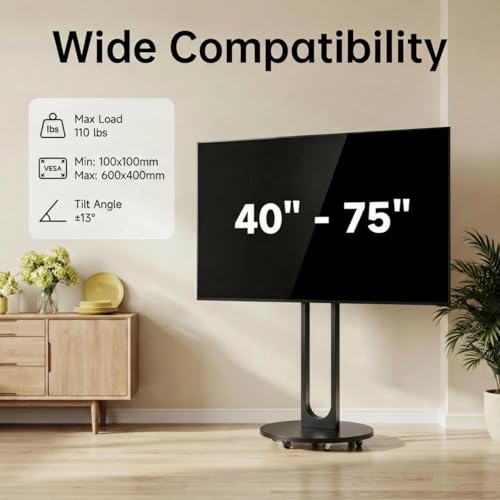 Soporte rodante para TV SENHAUS para 40" a 75" con ruedas 360° miniatura 2