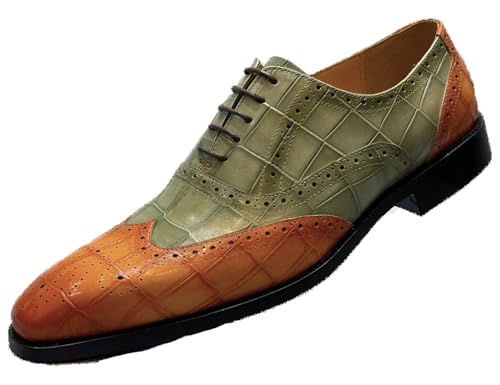 Santimon Men’s Dress Shoes Formal Oxfords - Fashion Comfotable Genuine Leather Derby for Weddings, Business