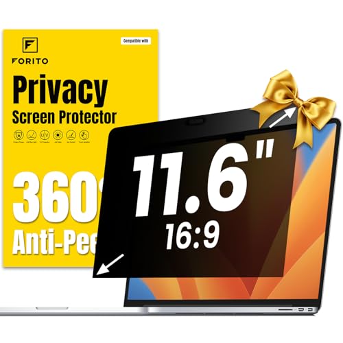 Image of F FORITO 11.6 inch Laptop Privacy Screen Protector, 360 Anti-Spotting and Anti-Glare Laptop Privacy Shield Compatible with 11.6 inch Acer /Lenovo /HP /ASUS /Dell 16:9 Aspect