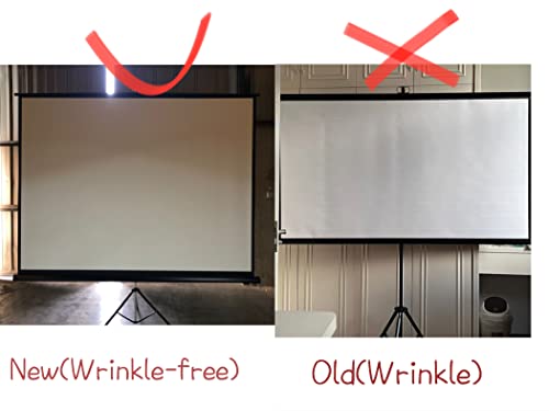 Hanaiette 100inch Projector Screen with Stand,4:3 HD 4K Indoor&Outdoor Foldable Projection Screen with Frame,Auto-shrink Wrinkle-Free Tripod Screen for Movie Home Theatre Office(203x152cms)