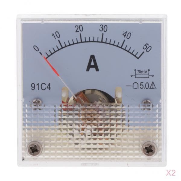 2x dc ammeter analog panel meter amp meter current panel meter gauge 50a75mv