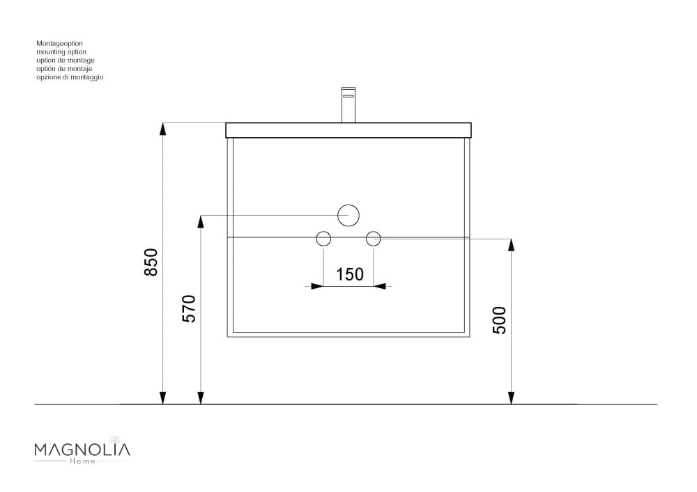 Badmöbel Mars 800 SlimLine mit Keramik Waschbecken, Weiß Hochglanz, 80 cm | SoftClose, Unterschrank mit 2 Schubladen, für Badezimmer