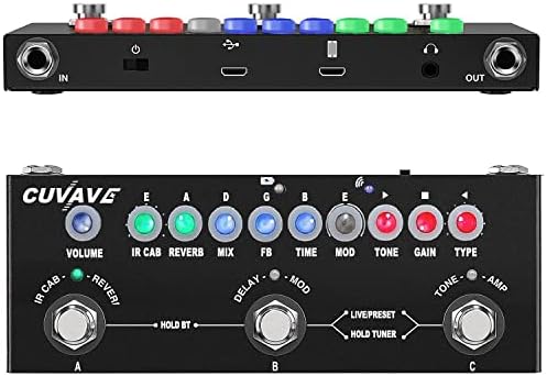 Multi Effects Guitar Pedal,Cube Baby Guitar Multi Effects Pedal Delay Chorus Phaser Reverb Effect Pedal