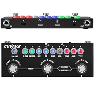 Guitar Multi-effects Pedal：This guitar multi effect pedal with 9 class IR ,and two effects of modulation (chorus,phase shift)one tape delay,one reverb effect.And combine 8 IR cabinet simulation,support 3rd party IR. Multi-Function：The guitar effect p...