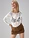 KTILG Mesh Boat Neck Top Long Sleeve Women Sexy See Through Tops Sheer Lace Blouse Shirts Night Out Top Clothes White M