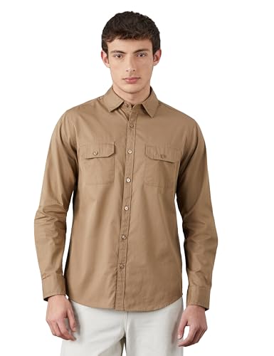 Image of Amazon Brand - Symbol Men Cotton Casual Shirt | Twill | Full Sleeve | Regular Fit (Available in Plus Sizes)