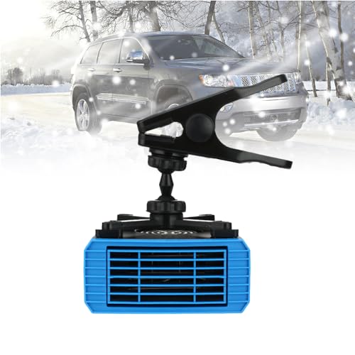 Riloer Calentador de Coche de 12 V 150 W, Descongelador Parabrisas Viento frío y Caliente, Giratorio de 360°, desempañador de Parabrisas calefactor coche