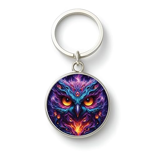 Image of MG | Protective Evil Eye /Spiritual Symbols /Om /Motivational Keychains | Double-Sided Metal Key Ring | Good Luck and devine Charm for Car, Bike, Home & Office