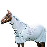 Abnehmbares Halsteil Horseware Amigo Ameco Bug Rug Fliegendecke mit abnehmbarem Halsteil Silver/Tea, Größe:6\'9