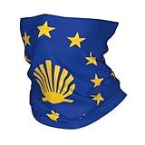 Compostela Peregrino Shell Star - Polaina de cuello para hombre y mujer, protector facial UV, bufanda para invierno España, pañuelo para esquí