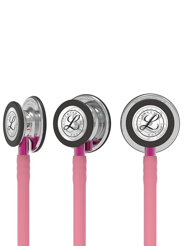 Stéthoscope Littmann Classic III Rose Perle Mirror avec lampe stylo médicale - 4