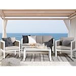Beliani Gartenlounge Borello 5-Sitzer Weiß & Beige