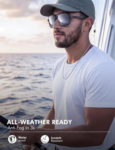 Image of Luenx Aviator Polarized Sunglasses for Men: Square UV400 Driving | Big Head Fit,Adjustable Nose Pads,Lightweight,Anti-slip,Impact-resistant,Scratch-Resistant,Glare Reduction,Gift-Ready Set
