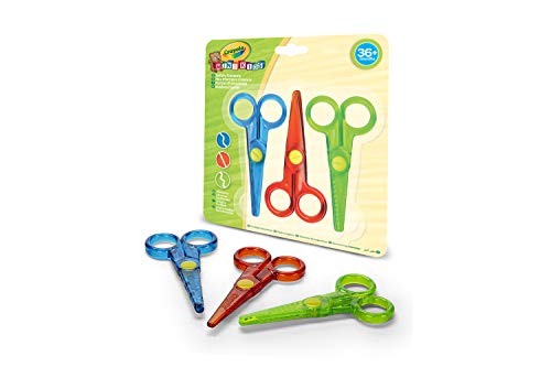 Crayola Mini Kids - 3 Sicherheitsscheren, Sichere Schere mit Kunststoffklinge zum Erlernen des Schneidens, Kindergarten Aktivitäten, ab 3 Jahren, 81-8119