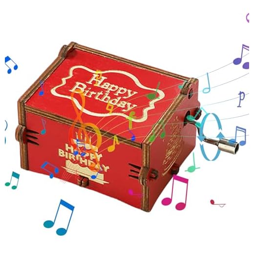 Caixa de música vintage, brinquedo musical com manivela,Caixa de música vintage antiga vermelha | Presente exclusivo para amante, namorado, namorada, marido, esposa, presentes românticos para Maijia