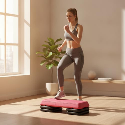 Step aeróbic antideslizante y ajustable para ejercicios de piernas potentes 4