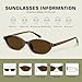 phikttu Sunglasses Womens Retro Oval Sunglasses for Women - Cat Eye 90s Glasses Y2K UV400 Lightweight Narrow Shades