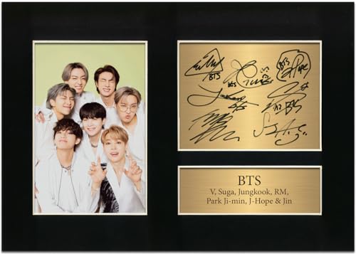 Zulu Image BTS Band A4 Printed Autograph Photo Reproduction Print Picture Display No42 Black