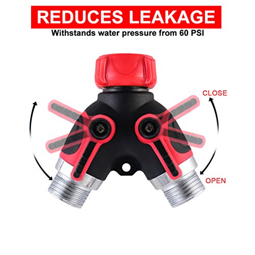 TOOLITIN 100 FT Garden Hose with Splitter & 10 Function High Pressure Nozzle, Lightweight Expandable Water Hose, Extra Strength with 3/4 Inch Aluminium Fittings & Double Latex Core-Leak Resistan - Thumbnail 4