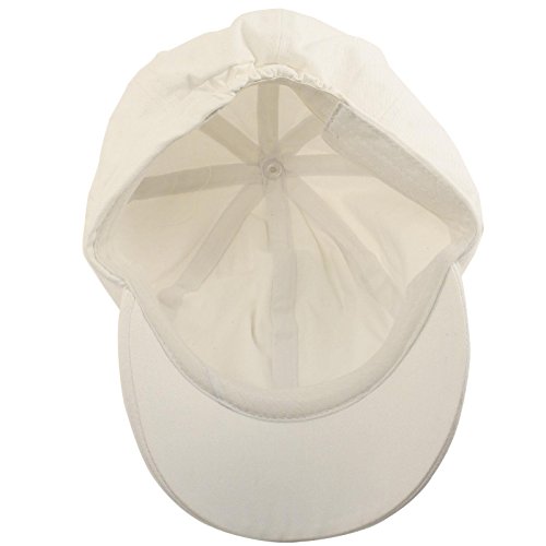 Summer 100% Cotton Plain Blank 8 Panel Newsboy Gatsby Apple Cabbie Cap Hat White #TOP2