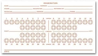 Dental Exam Record Slips Numbered Teeth System C - D76C