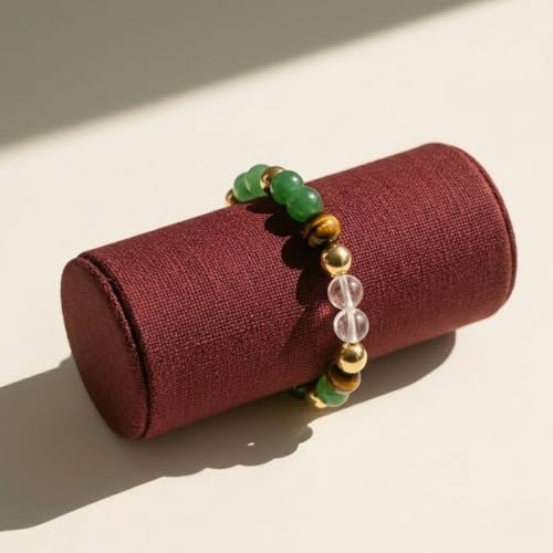 Image of VAMA Dhan Yog Bracelet | Certificate of Authenticity | Money Magnet Bracelet for Men & Women | Attracts Wealth & Financial Prosperity | Pyrite, Citrine, Green Jane, Tiger Eye, Sphatik & Aventurine
