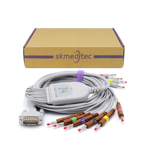 Câble ECG compatible Schiller AT10 Plus 10 fils 15 broches cordon de remplacement KKB007 pour clinique