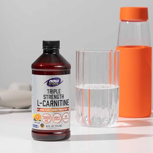 NOW Sports Nutrition, L-Carnitine Liquid, Triple Strength 3000 mg, Citrus, 16-Ounce