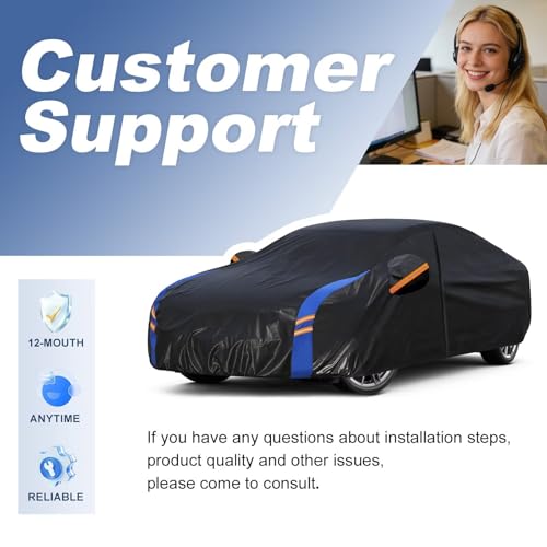 Image of Custom Fit Car Cover for MINI Cooper /Cooper S /Hardtop 4-Door F55 (2014-2026), Upgraded Waterproof All Weather Outdoor Auto Cover with Driver Door Zipper & Mirror Pockets, UV /Dust Protection