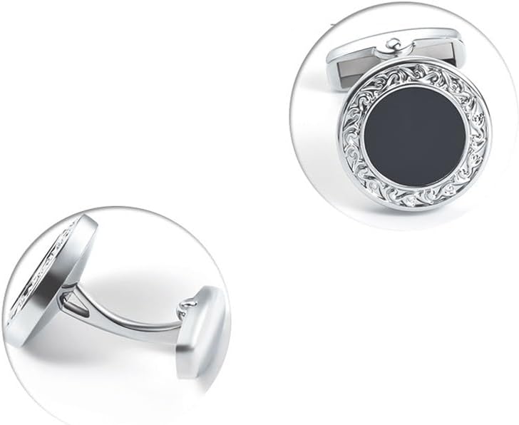 メンズ フレンチ シャツ スーツ カフス ラウンド エナメル アクセサリー付き