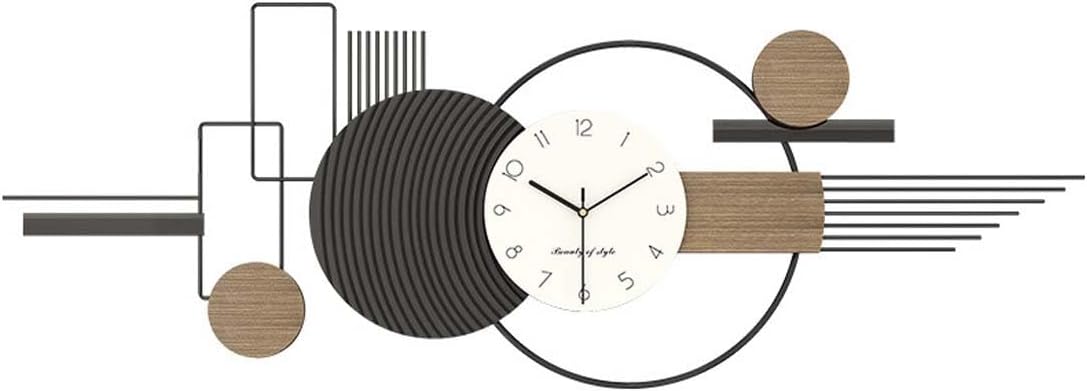 Large Wall Clock- Black and White Silent Quartz Clock for Living Roo Office Bedroom Stylish Durable and Decorative Design(130 * 45cm)
