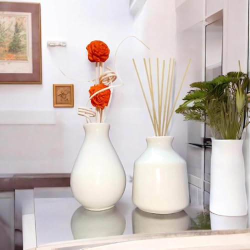 Difusor de aroma de cerámica con 2 piezas blancas miniatura 2