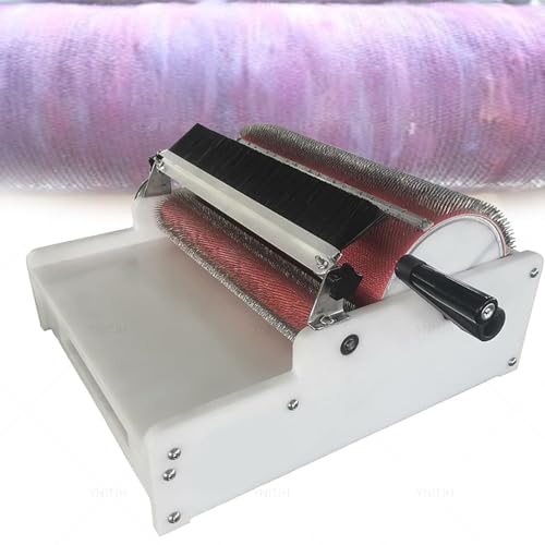 YNITJH Cardadora Manual De Gran Capacidad para Lana,Peinadora De Fibras con Tambor De 20cm Y Ancho De 20/40cm,Incluye Herramientas Auxiliares, Aficionados Al Fieltro 20CM/8inch