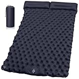 XUNIVERS Matelas Camping 2 Place,200 x 125 cm,Tapis de Sol Camping élargi et épaissi,Pneumatique avec Pompe à air à Pédale,Matelas Ultra Léger et Portable,Idéal pour La Plage,La Randonnée
