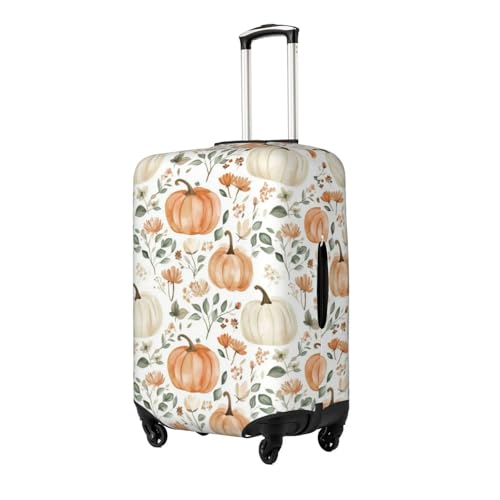 Autumn Pumpkin Floral Luggage Cover Protector Elastic Washable Anti-Scratch Suitcase Covers With Zipper Closure For Luggage 18-32 Inch Medium2