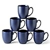 AmorArc 16oz Coffee Mugs Set of 6 Large Ceramic Coffee Mugs for Men Women Dad Mom Modern Coffee Mugs With Handle For TeaLatteCappuccinoCocoa DishwasherMicrowave Safe Matte Blue