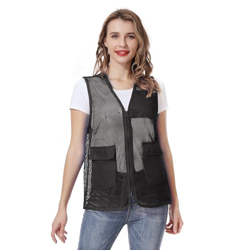 TopTie Adult Mesh Vest Zipper Supermarket Team Volunteer Uniform Vest3