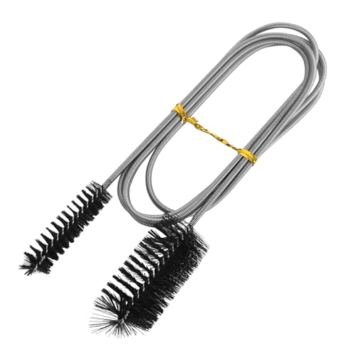 155cm Limpiador de Tuberías Largo, Cepillo de Limpieza Flexible de Nailon y Acero Inoxidable, Cepillo de Limpieza de Tubo Flexible para Limpiar el Interior de Tubos con Pequeñas Aberturas (Negro)