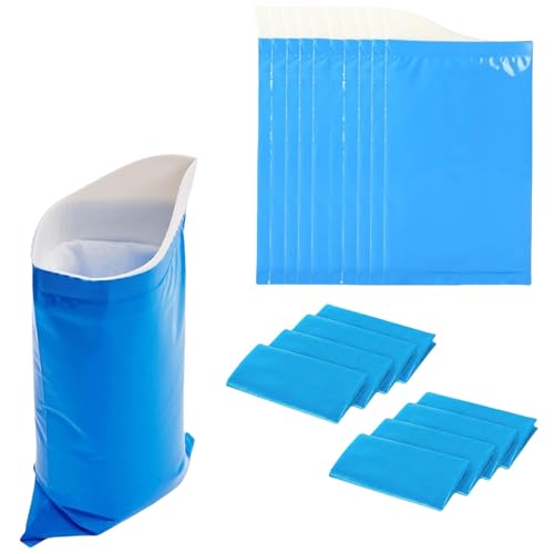 flintronic 8PCS Bolsas de Orina Desechables, 700 ML Bolsas de Orina Portátiles, Súper Absorbente Bolsa de Orina Portátiles para Acampar, Viajar, Atasco de Tráfico, al Aire Libre, Emergencia (Azul)