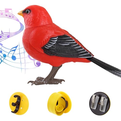 Electric Singing and Chirping Bird Toy | Artificial Bird Toys | Cute Interactive Bird Toy | Battery Operated Simulation Bird Toys for Kids | Tree Ornaments for Garden Decorations, Pet Supplies