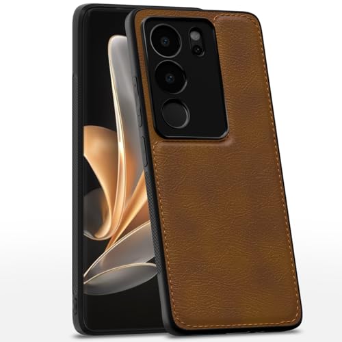 Image of Pikkme Vivo V29 / V29 Pro 5G Back Cover | Flexible Pu Leather | Full Camera Protection | Raised Edges | Super Soft-Touch | Bumper Case for Vivo V29 / V29 Pro 5G (Brown)