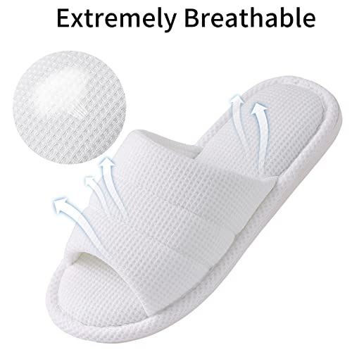Image of shevalues Summer House Slippers for Women Men Breathable Waffle Indoor Slippers Slip-on Open Toe Home Shoes
