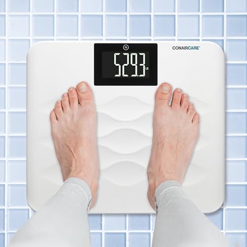 Image of Conair Bathroom Scale for Body Weight, FSA /HSA Eligible High-Capacity Talking Bathroom Scale in both English and Spanish - 660 lb. Enhanced Weight Limit with XL Backlit LCD Display, Anti-Slip Platform