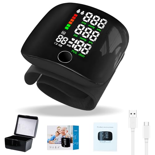 ADDLIVE Tensiometro de Muñeca Digital, Batería Recargable 300mAh-TypeC, Tensiómetro de muñeca con pantalla LCD y 99x2 Memoria de lectura, Manguito Universal, Voz en Español