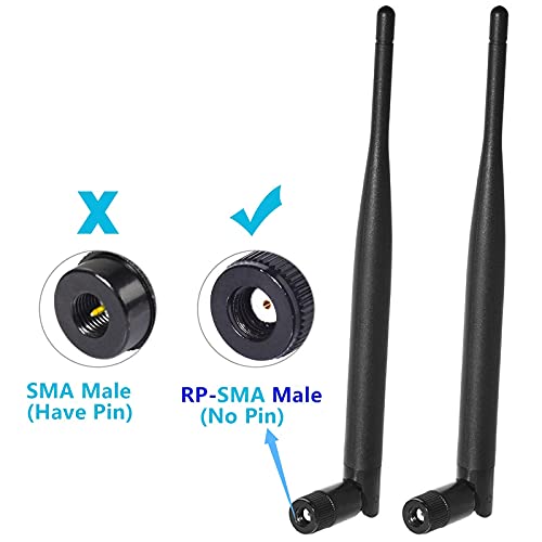 image for Bingfu Dual Band WiFi 2.4GHz 5GHz 5.8GHz 6dBi MIMO RP-SMA Male Antenna